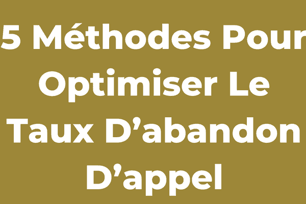 5 Méthodes Pour Optimiser Le Taux D’abandon D’appel