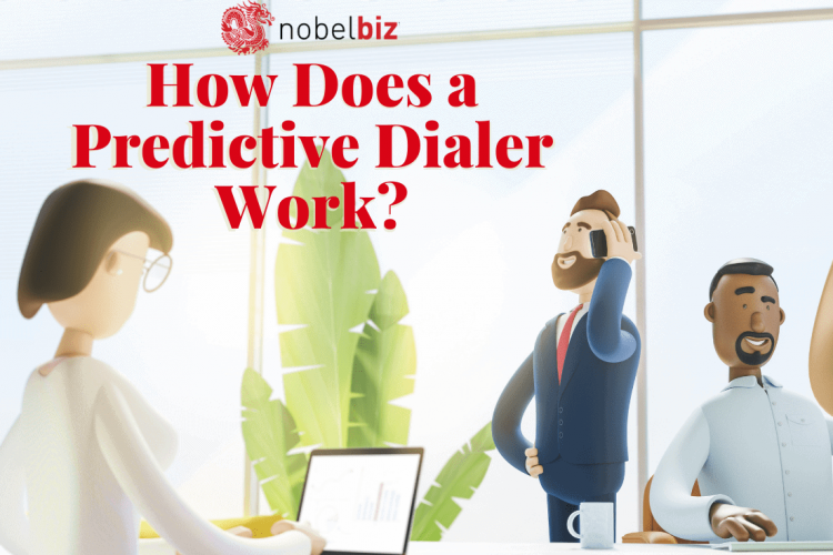 guy on the phone how does a predictive dialer work illustration